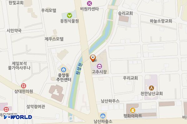천안 고추시장 화장실 위치 지도 — 충청남도 천안시 동남구 원거리8길 3