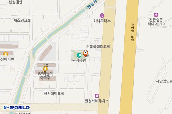 원성공원 화장실 위치 지도 — 충청남도 천안시 동남구 원성7길 17