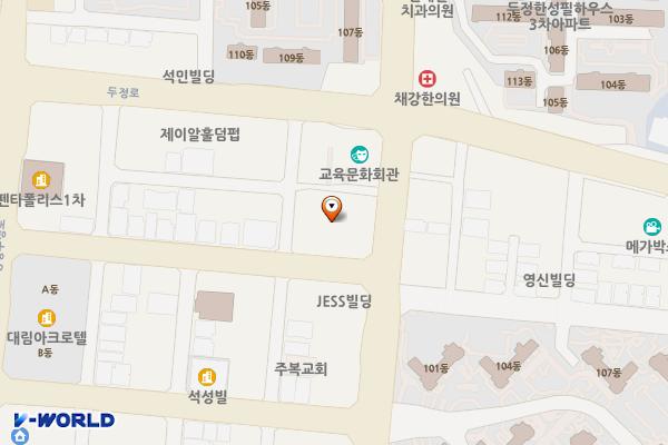 두정평생학습관(2층) 화장실 위치 지도 — 충청남도 천안시 서북구 봉정로 339