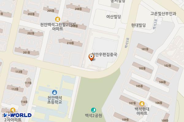천안우체국 화장실 위치 지도 — 충청남도 천안시 서북구 백석3로 105