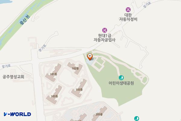 어린이 놀이터 공중화장실 위치 지도 — 충청남도 공주시 장기로 106