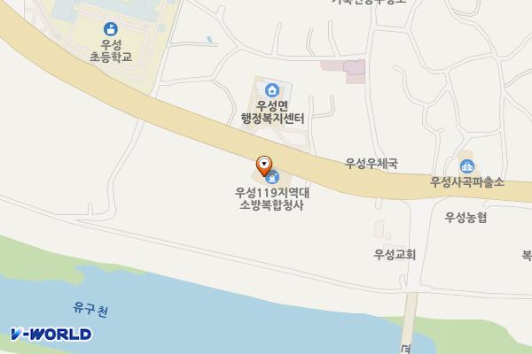 공주소방서 우성면119지역대 위치 지도 — 충청남도 공주시 동대리길 54
