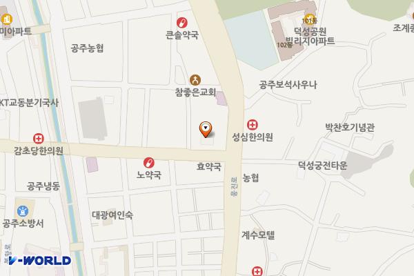 산성시장 휴그린 공중화장실 위치 지도 — 충청남도 공주시 용당길 2-3
