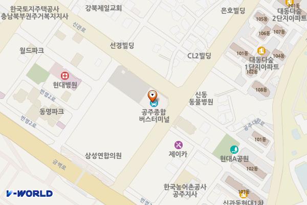 공주종합버스터미널 화장실 위치 지도 — 충청남도 공주시 신관로 74