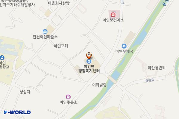 이인면사무소 화장실 위치 지도 — 충청남도 공주시 이인면 검바위로 217