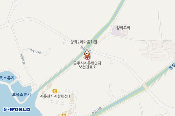 양화보건진료소 화장실 위치 지도 — 충청남도 공주시 계룡면 신원사로 410