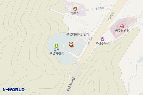 우금치전적지 공중화장실 위치 지도 — 충청남도 공주시 우금티로 431-45 (금학동)
