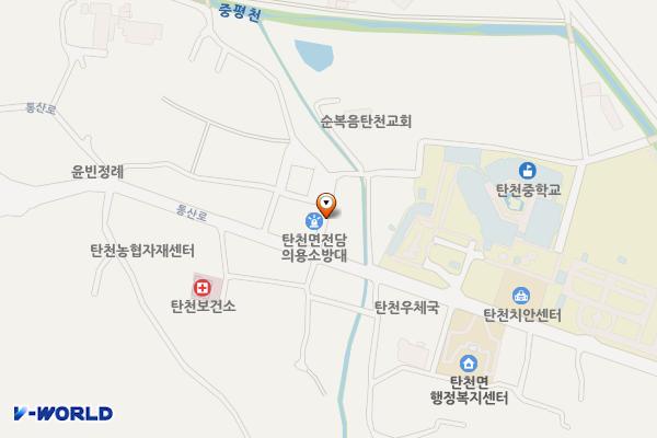 탄천시장 공중화장실 위치 지도 — 충청남도 공주시 탄천면 통산로 182-5