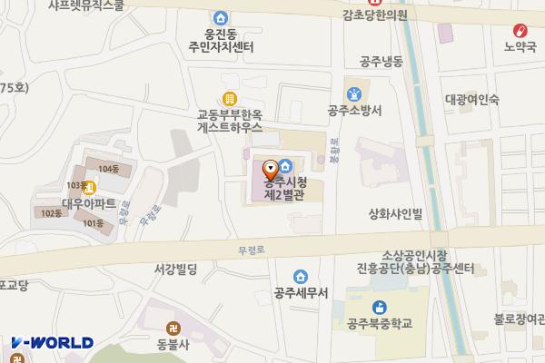 치매안심센터2관 화장실 위치 지도 — 충청남도 공주시 봉황로 125
