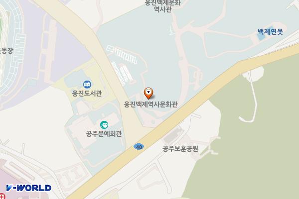 송산리 고분군 쉼터화장실 위치 지도 — 충청남도 공주시 왕릉로 37