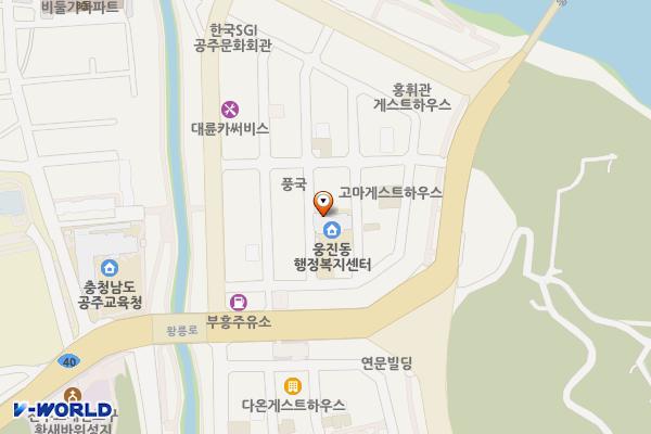 웅진동사무소 화장실 위치 지도 — 충청남도 공주시 백미고을길 9-8(금성동)