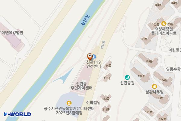 신관119안전센터 화장실 위치 지도 — 충청남도 공주시 의당로 31 (신관동)