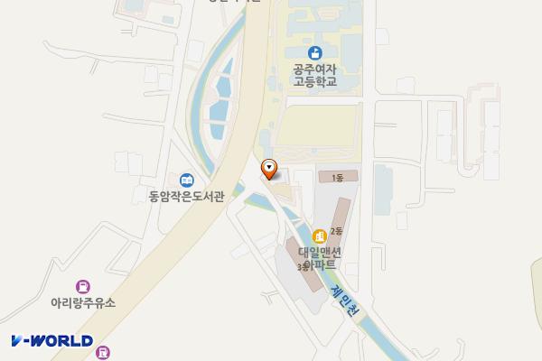금학동행정복지센터 위치 지도 — 충청남도 공주시 우금티로 496-3