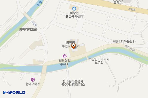 의당면사무소 위치 지도 — 충청남도 공주시 의당면 의당전의로 13