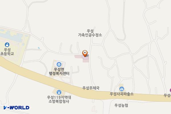 우성보건지소 화장실 위치 지도 — 충청남도 공주시 우성면 동대3길 11
