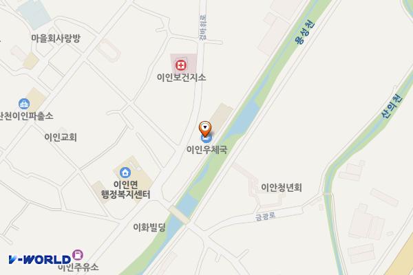 이인우체국 위치 지도 — 충청남도 공주시 이인면 검바위로 230