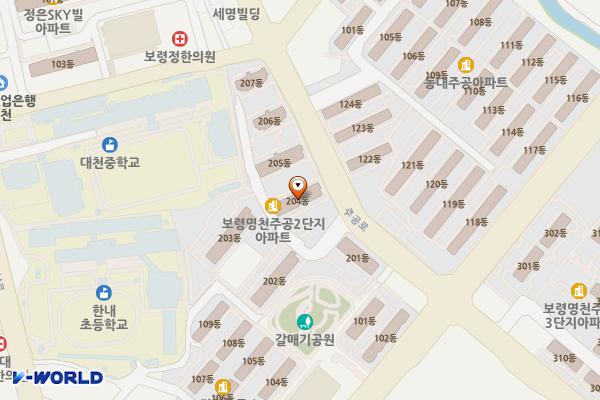 명천종합사회복지관 1층 화장실 위치 지도 — 충청남도 보령시 주공로 50 (명천동, 주공아파트)