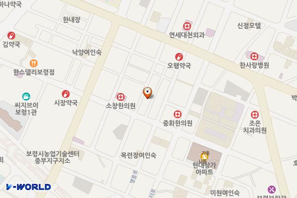 한내시장 (관리번호 2번) 위치 지도 — 충청남도 보령시 상설시장길 8