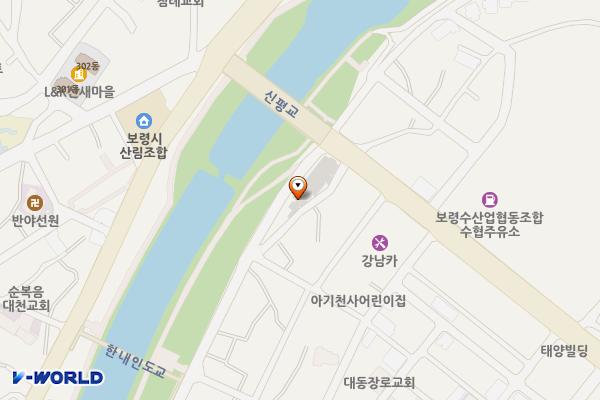 동대5통(구)대천3동 청사 앞 위치 지도 — 충청남도 보령시 동대동 983-164