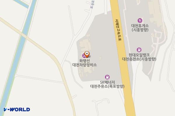 대천휴게소(하행주유소)화장실 위치 지도 — 충청남도 보령시 주교면 서해안고속도로 199, 서해안고속도로 대천휴게소