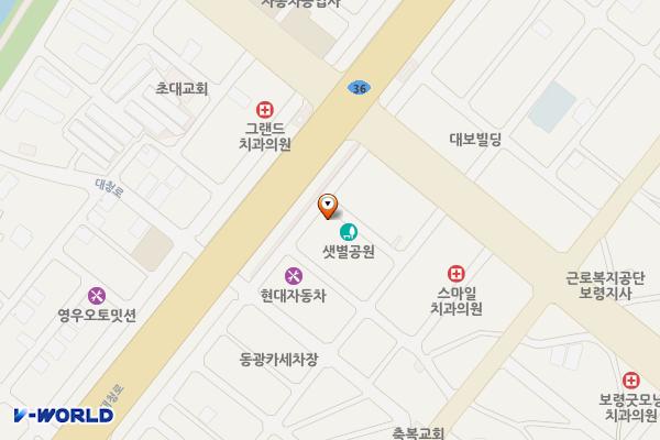 동대3통 제일목재 옆 공중화장실 위치 지도 — 충청남도 보령시 작은오랏1길 9 (동대동)