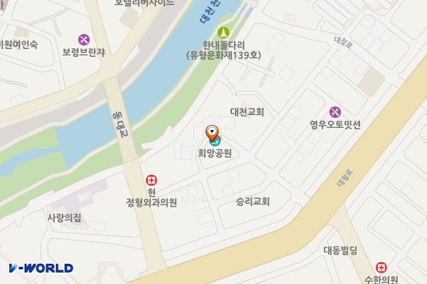 동대8통 노인회관 옆 공중화장실 위치 지도 — 충청남도 보령시 희망2길 96-12, 동대8통노인회관 (동대동)