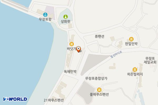무창포 해수욕장 1번화장실 위치 지도 — 충청남도 보령시 웅천읍 열린바다로 274-26