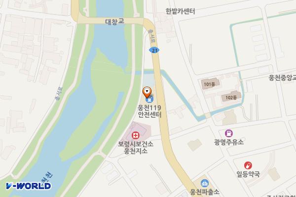 웅천119안전센터 화장실 위치 지도 — 충청남도 보령시 웅천읍 충서로 947, 웅천119안전센터