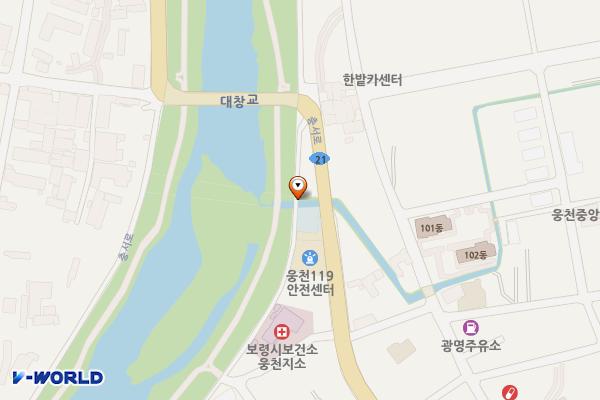 웅천소방서 옆 화장실 위치 지도 — 충청남도 보령시 웅천읍 충서로 953