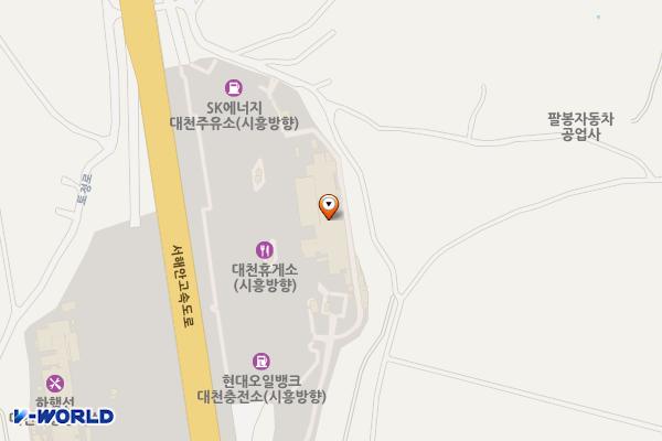 대천휴게소(상행)화장실 위치 지도 — 충청남도 보령시 주교면 서해안고속도로 200, 서해안고속도로 대천휴게소(상행선)