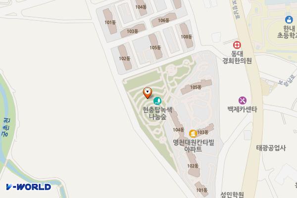 현충탑공원 공중화장실 위치 지도 — 충청남도 보령시 현충탑길 83 (궁촌동)