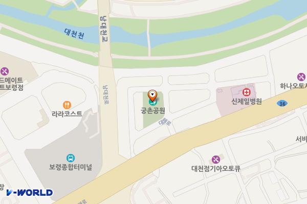 궁촌공원 공중화장실 위치 지도 — 충청남도 보령시 궁촌동 352-2