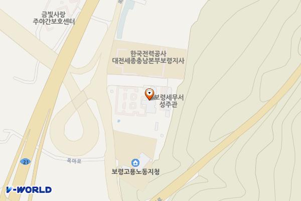 보령세무서 공중화장실 위치 지도 — 충청남도 보령시 옥마로 56, 보령세무서 (명천동)