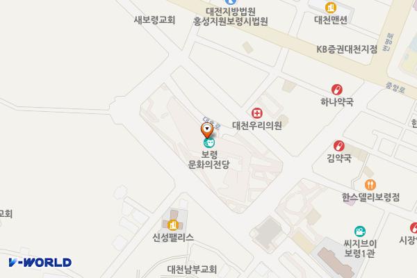 보령문화의전당 보령박물관 위치 지도 — 충청남도 보령시 대흥로 63 (대천동)