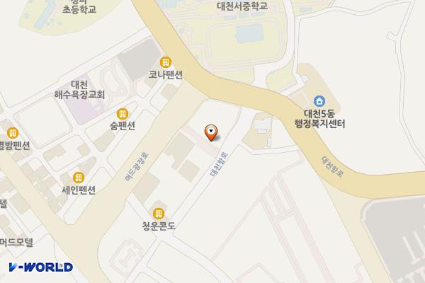 임시버스터미널 위치 지도 — 충청남도 보령시 대천항로 207-10, 공중화장실 (신흑동)