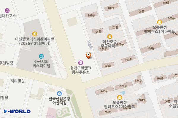 세명프라자 위치 지도 — 충청남도 아산시 모종로 9-7