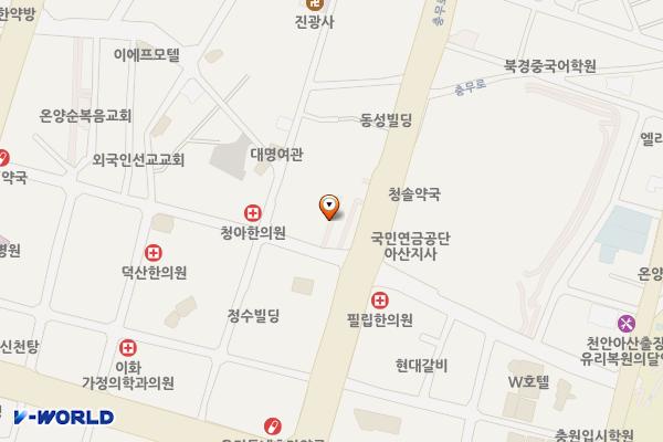 아산시민문화복지센터 위치 지도 — 충청남도 아산시 온천동 94-6