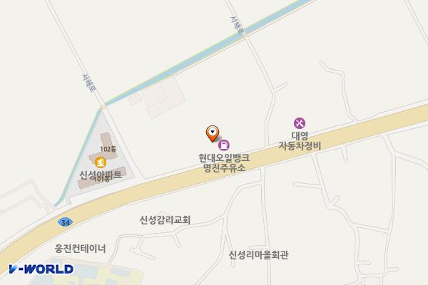 디오티디아산멍멍이주유소 위치 지도 — 충청남도 아산시 인주면 서해로 525