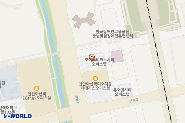 아산코아루테크노시티 오피스텔 위치 지도 — 충청남도 아산시 배방읍 희망로 46번길 8