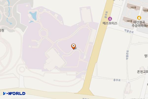 온양박물관 위치 지도 — 충청남도 아산시 권곡동 403-1번지