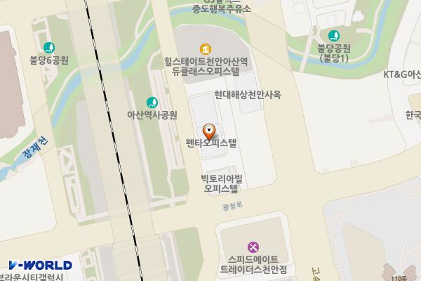 펜타폴리스 오피스텔 위치 지도 — 충청남도 아산시 배방읍 광장로 177-10