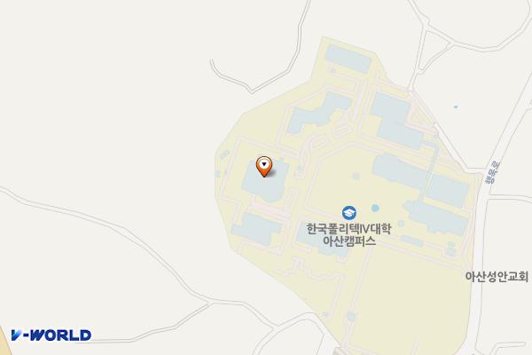 한국폴리텍대학 아산캠퍼스 본관동 위치 지도 — 충청남도 아산시 신창면 행목로 45
