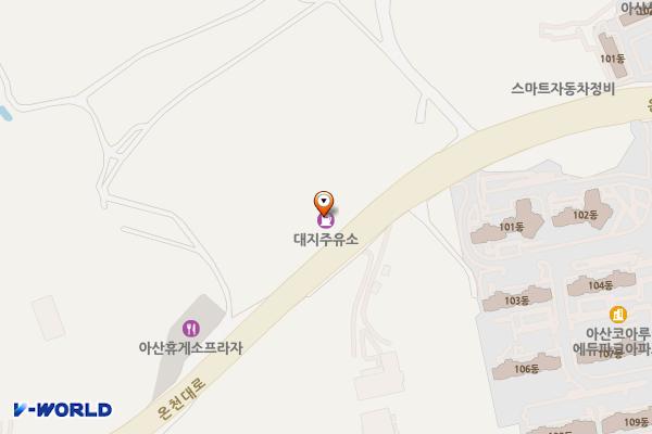 대지주유소 위치 지도 — 충청남도 아산시 신창면 온천대로 953