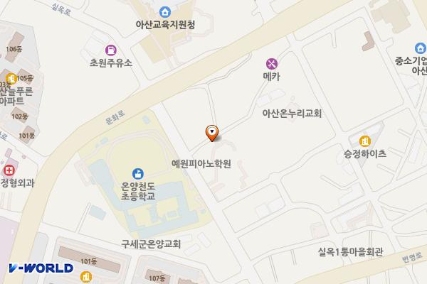 아산시육아종합지원센터 위치 지도 — 충청남도 아산시 실옥로 46