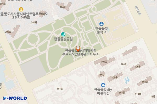 한들물빛A근린공원 위치 지도 — 충청남도 아산시 탕정면 한들물빛3로 25