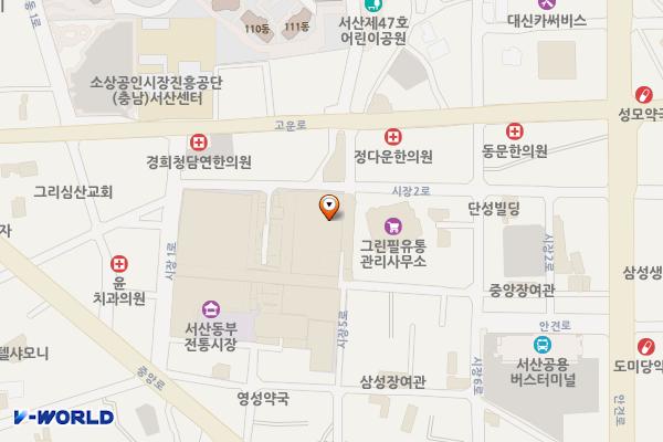 대연상가 위치 지도 — 충청남도 서산시 시장5로 27, 대연상가 2층 (동문동)