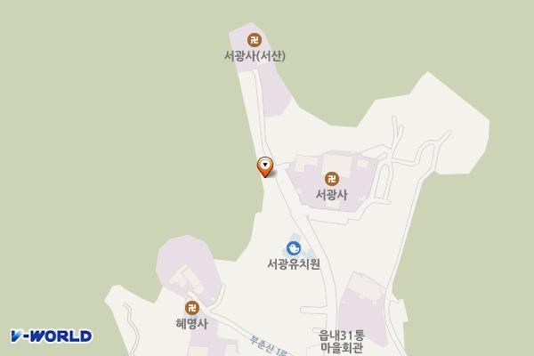 서광사 등산로 위치 지도 — 충청남도 서산시 부춘산1로 33, 공중화장실 (읍내동)
