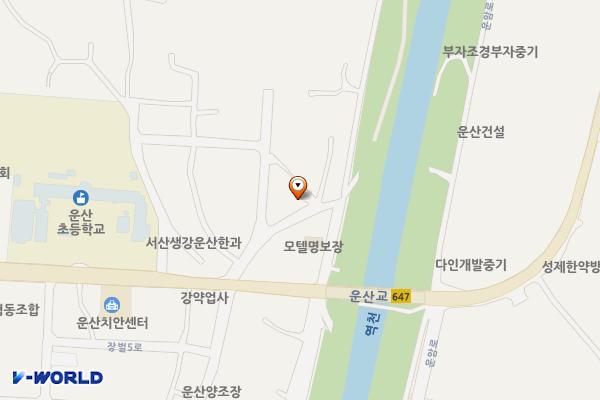 용장리 느티나무 위치 지도 — 충청남도 서산시 운산면 오리안2길 11