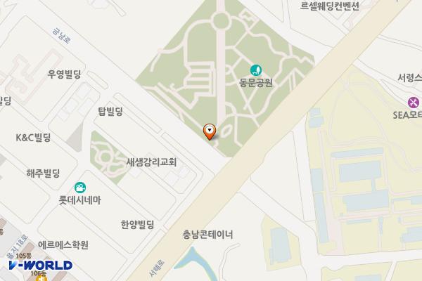 동문근린공원 남문 위치 지도 — 충청남도 서산시 금남로 6, 공중화장실 (동문동)