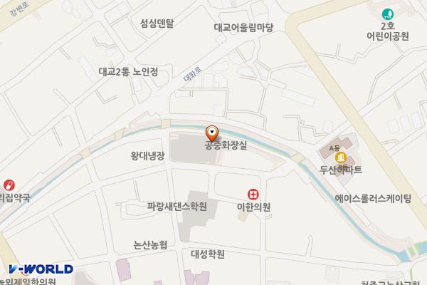 화지시장 제1주차장 위치 지도 — 충청남도 논산시 화지동 41-119